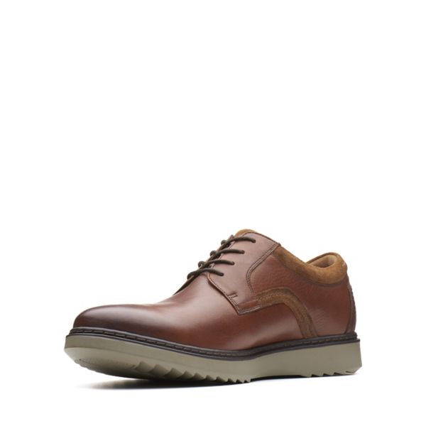 Clarks Mens Un Geo Lace Wide Fit Shoes Dark Brown | CA-4069382